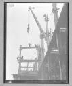 Four workers looking up on Girders