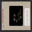 [Nickolas Muray and a man looking at a camera (travel slide)]