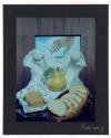 [Pear, bread, and cheese]