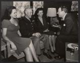 [Lenore Aubert, Brigadier General H.F. Nichols, Dorothy Ford and William Gargan]