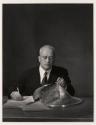 Portrait of R. Buckminster Fuller (with Dymaxion House model), Wichita, Kansas