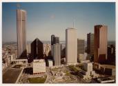 Skidmore Owings & Merrill, First International Plaza (rightmost tall building) (and) I.M. Pei & Partners, Texas Commerce Tower (leftmost tall building), Houston, Texas, under construction