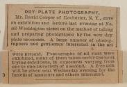 Newspaper clipping regarding New dry plate process
