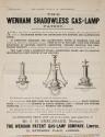 Newspaper clipping regarding Wenham Shadowless Gas Lamp