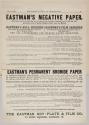 Advertisement for Eastman's Negative Paper, Roll Holders, & Film Carriers