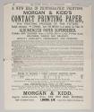 Advertisement for Morgan & Kidd's Contact Printing Paper
