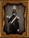 [Soldier in dress uniform with rifle and bayonet]