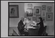 [Carl Sandburg - working on book at Arnold Newman's home]