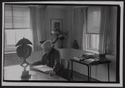 [Carl Sandburg - working on book at Arnold Newman's home]