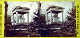 Tomb of Ex-President James K. Polk, Nashville, Tennessee, Niece of the deceased sitting on the tomb