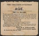 [Broadside for Professor H. G. Williams, St. Joseph, Missouri]