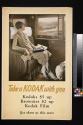 Advertisement for Kodak Cameras, Brownies and Kodak Film featuring woman on train