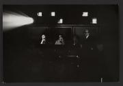 Preparation of the French TV show: "Cinq Colonnes a la Une." Pierre Lazarof, producer of the show, and his collaborators view the "rushes" of the 16mm