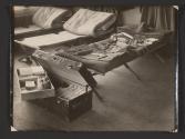 Bunk in barracks showing how it should be layed out for inspection, U.S. Army School of Aerial Photography, Rochester