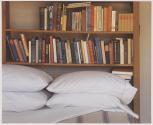 Weston: close detail of pillows and books