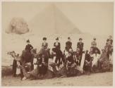 [Group, possibly including Captain J. M. Pennington, in front of the Sphinx and Pyramids, Egypt]