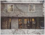 Weston: western facade in winter at sunset