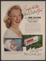 "I prefer the new Mint Cocktail gum" says June Allyson (Warrens, tear sheet from Life)