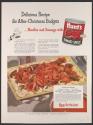 Delicious Recipe for After-Christmas Budgets ...Noodles and Sausage with Hunt's Tomato Sauce (Hunt's, press proof)