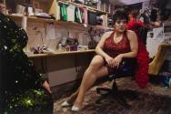 Drag queen, Kasha-Ed, of the "Big Wigs," at Edibles restaurant