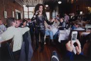 Drag queen, Aggy-Tom, of the "Big Wigs," at Edibles restaurant