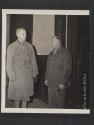 [Lt Col Burns C. Cox, Atlanta, GA., and M/SGT Theron C. Bollinger who are in the same division in which they served during World War I. 5th Inf Div., Newcastle, County Down, No. Ireland. ]