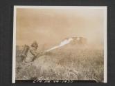 [Flame thrower from an Engr. assault team in action during an exercise.  7th Engr. BN., 5th Inf. Div., near Dundrum Co. Down Northern Ireland. ]
