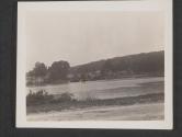 [View of US Army engineers constructing a pontoon bridge to replace one that had been destroyed in the action around the town of Vulaines-Sur-Seine, France.]