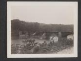 [View of a bridge that had been blasted during the action around the town of Vulaines-Sur-Seine, France.]