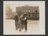 [Maj Gen. Walton H. Walker, Commander Tenth Corps, being kissed by French General Dody, at the official presentation by the US Army of the city of Metz to the France people.]