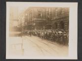 [Crowds line Metz streets during parade and ceremonies during which Maj. Gen. Walker, XXth Corps, presented the liberated city back to the French on behalf of the US Army.]