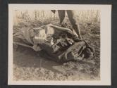 [One of the patients who was killed when P-47's piloted by Germans, strafed the ambulance convoy.]