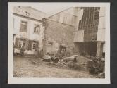 [Yard outside command post of 5th Infantry Division unit near Consdorf, Luxembourg.  11th Inf. Regt 5th Div TUSA]