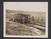 [Ammunition truck en route to forward gun position of 5th division in Luxembourg bogged down and awaiting extrication.  11th Inf Regt 5th Div TUSA]