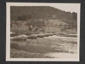 [Men moor pontoon with rest of floats under bridge spanning Sauer River near Echternach, Luxembourg.  5th Inf Div]