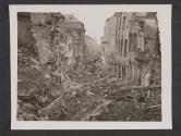 [Wreckage lined streets of Bitburg, Germany, heavily bombed before 5th Infantry Division of 3rd U.S. Army took town. 5th Inf Div TUSA]