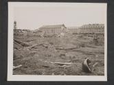 [Nazi barracks and warehouses adjacent railway yards at newly captured Bitburg, Germany, occupied by 5th Infantry Division of 3rd U.S. Army.   5th Inf Div TUSA]