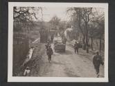 [Infantrymen of the 5th Infantry Division, 3rd US Army, leaving Cortweiller on march to Castellaun, Germany. (m)   11th Inf Regt., 5th Inf Div, TUSA, Cortweiller, Germany.]