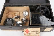 Crate of miscellaneous projector equipment