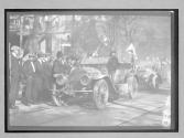 [auto tourist in town with spectators "#49"]