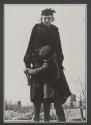 [Virginia Stevens with young girl from the cemetery scene of the film "Native Land."]