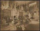 [Interior with suits of armor and tapestries, Harbor Hill, Long Island]