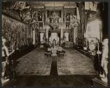 [Room with suits of armor and tapestries, Harbor Hill, Long Island]