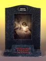 [Metal display for Hynson, Westcott, and Dunning Inc. of Baltimore (Mercurochrome) / Color lenticular transparency of mother and daughter in illuminated stand.]
