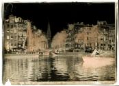 Hollande Amsterdam-le Groenburgmal et l'Eglise du Sud