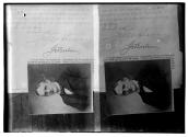 [Two exposures on one plate / copy of letter from George Eastman with small photo]