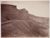 [Railroad view with train in distance]
