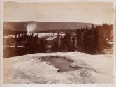 Distant View of the Castle Geyser in eruption