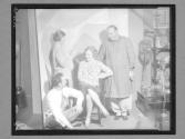 [Tallulah Bankhead, Nickolas Muray with British photographer Mauruce Beck and wife, inside of Beck's London]