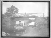 Canal boat at bridge, 1885